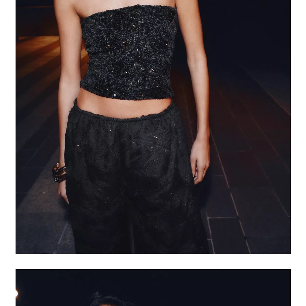 Zara sequin velvet top